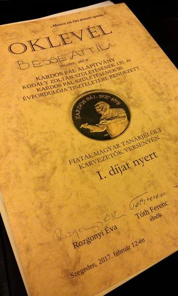 Kardos Pál karvezetői verseny – Besse Attila I. helyezés